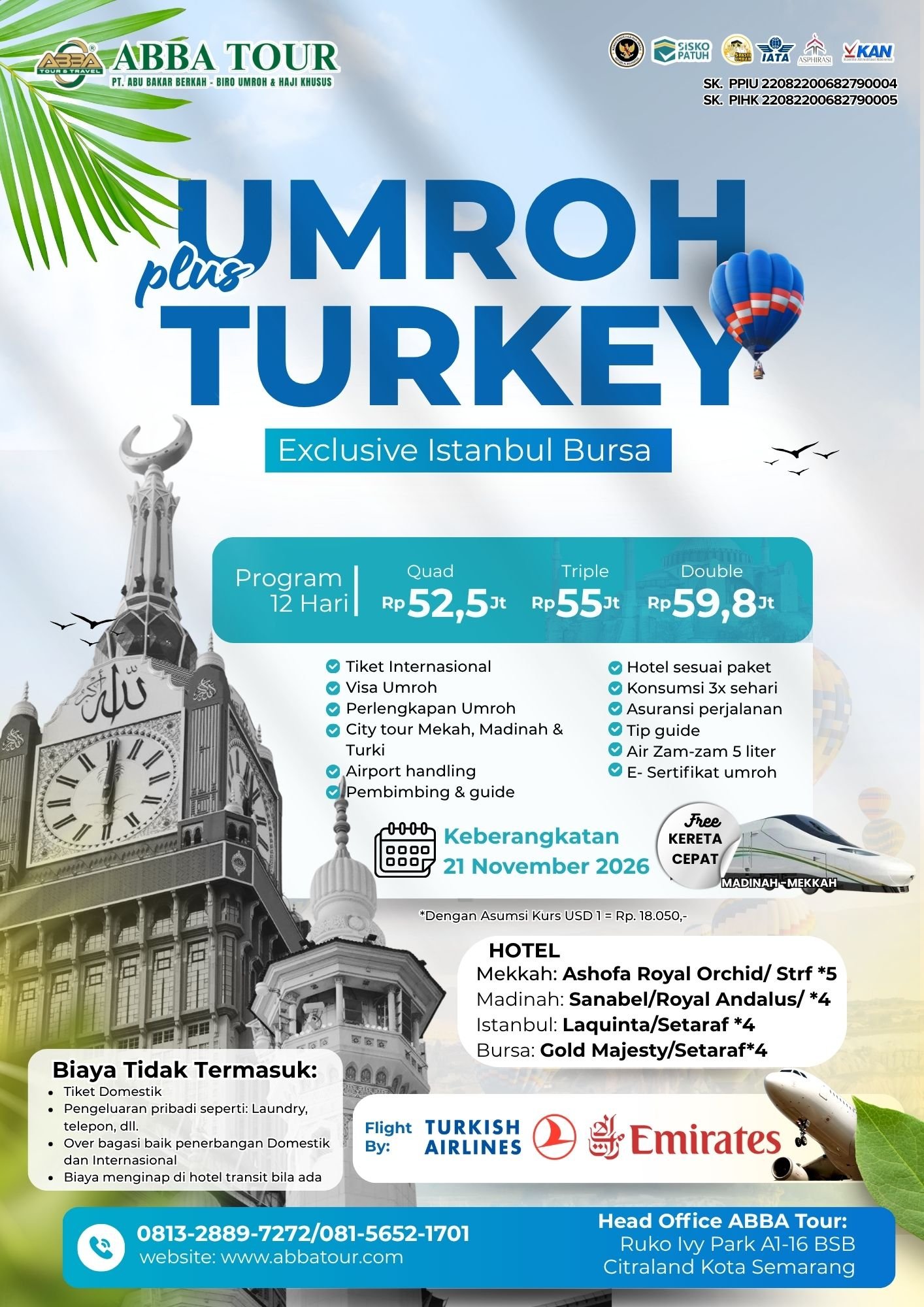 Umroh Plus Turki Exclusive Istanbul Bursa