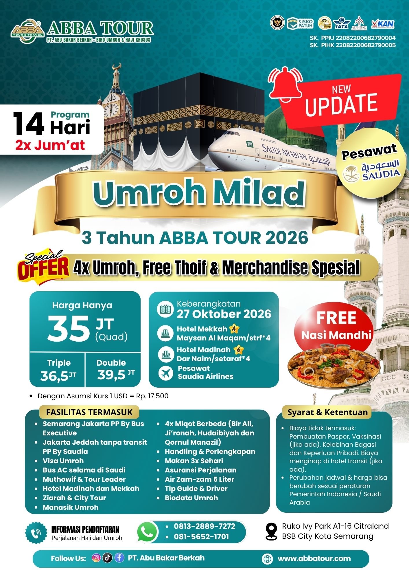Umroh Milad ABBA Tour 2026 By SV