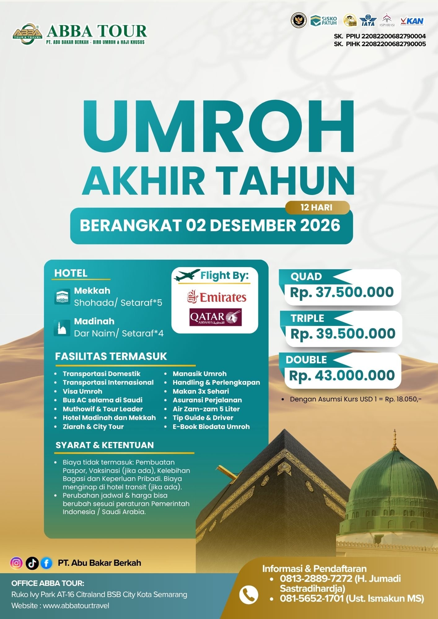 Umroh Akhir Tahun 2026 ABBA TOUR